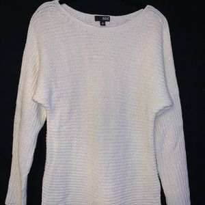 A.N.A. White Long Sleeve Knit Sweater